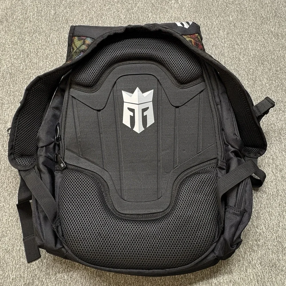 REIGN Total Body Fuel Backpack Black w/ Colorful Graffiti Accents‎ Multi Pocket